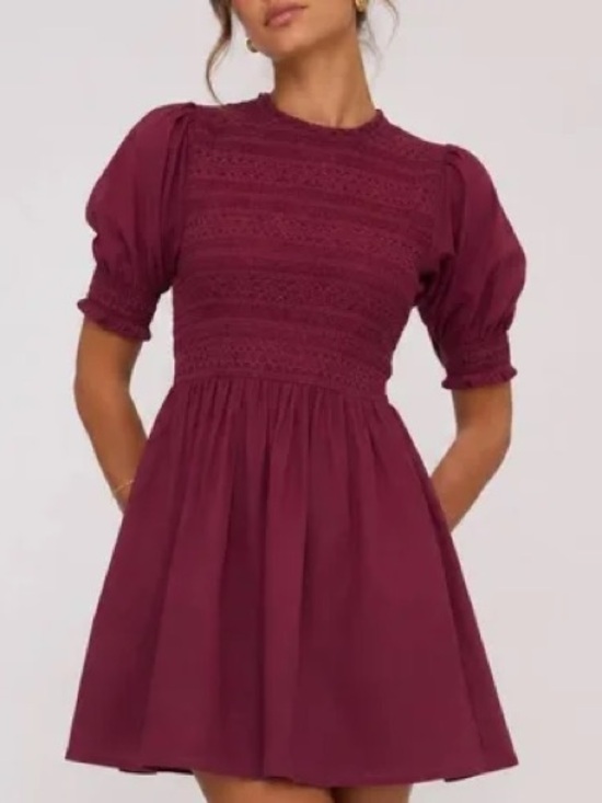 Hill House Dresses & Skirts - Hill House Home The Vivi Nap Dress Burgundy Shadow Stripe Smocked Cotton Dress S